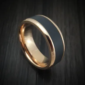 14K Gold and Black Titanium Men's Ring