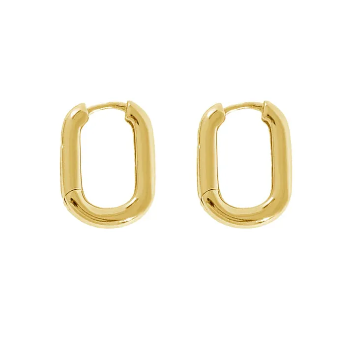 18k/925 Vermeil Paperclip Huggies