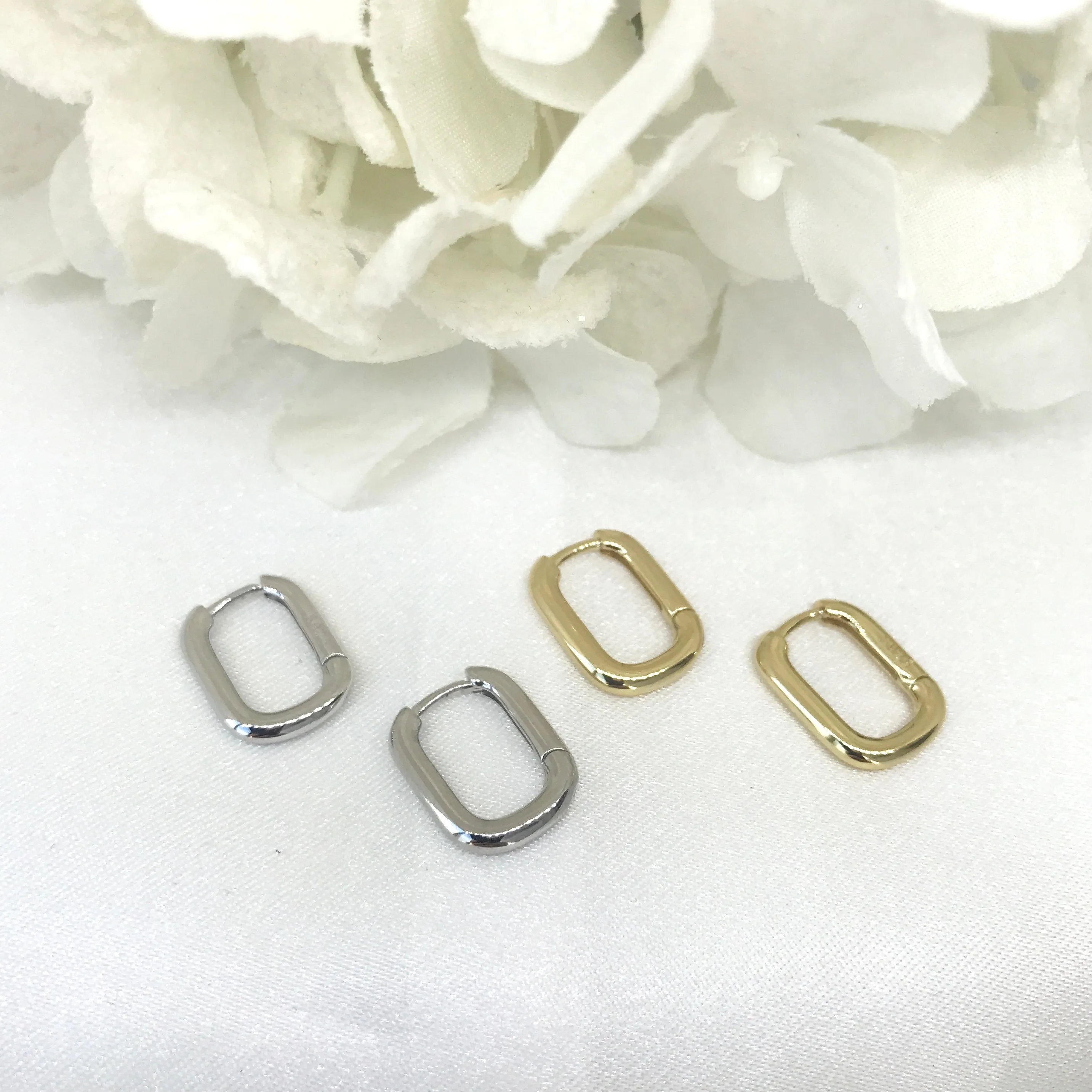 18k/925 Vermeil Paperclip Huggies