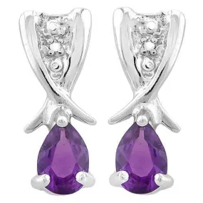 3/4 CARAT AMETHYST   925 STERLING SILVER EARRINGS