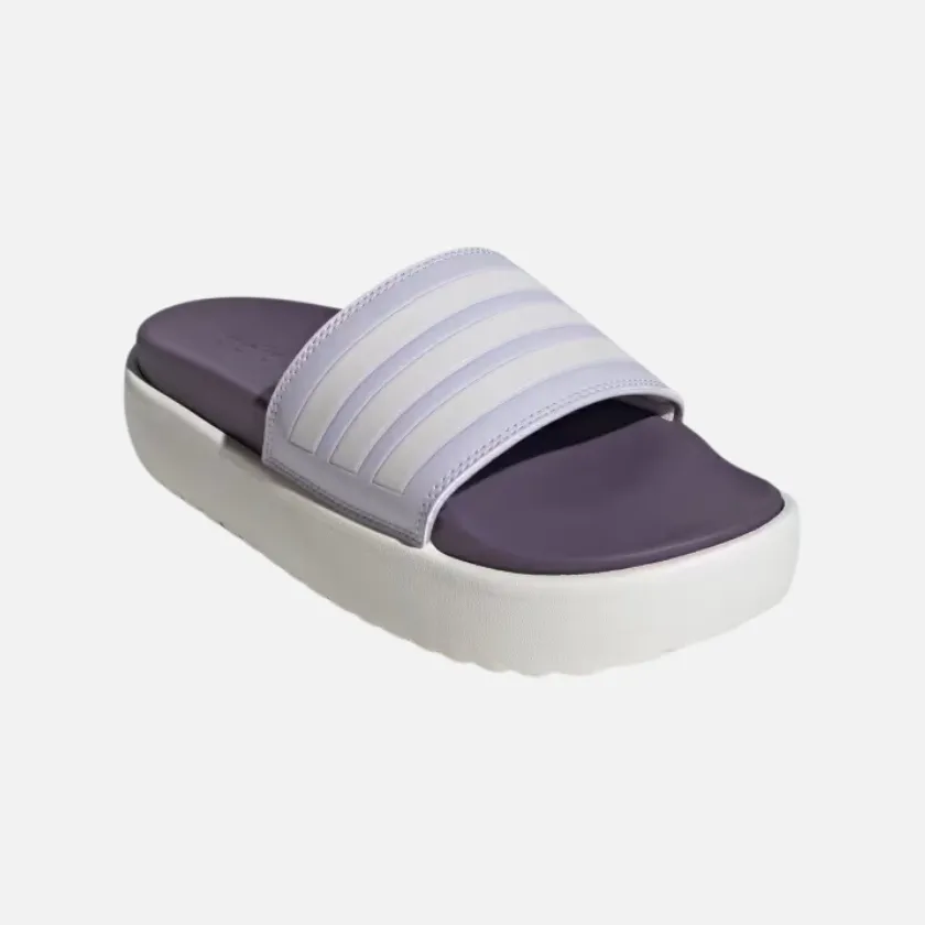 Adidas Adilette Paltform Women's Slide -Silver Dawn/Zero Metalic/Shadow Violet