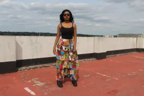 African Patchwork Skirt, Rah Rah - Festival Skirt