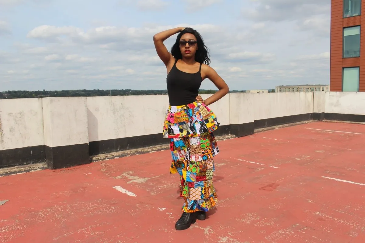 African Patchwork Skirt, Rah Rah - Festival Skirt