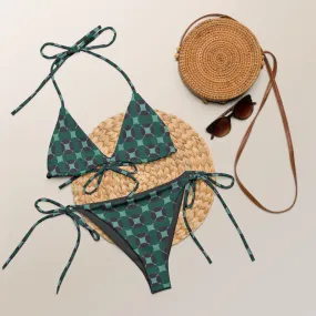 All-over print recycled string bikini