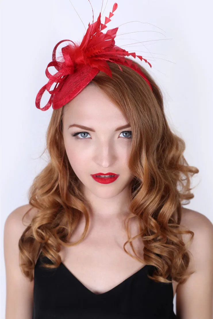 Arianna Fascinator - Red