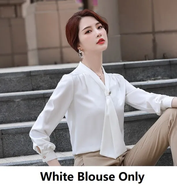 Autumn Notched Collar Office Work Professional Pant Suit for Women