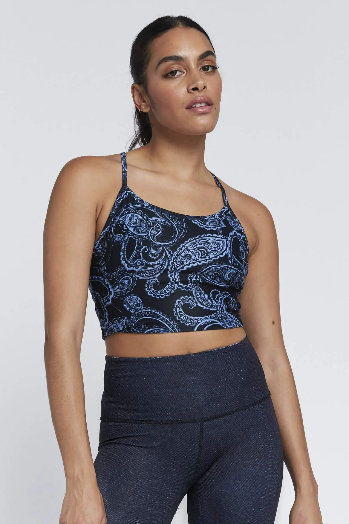 Avery Cropped Tank Sky Paisley