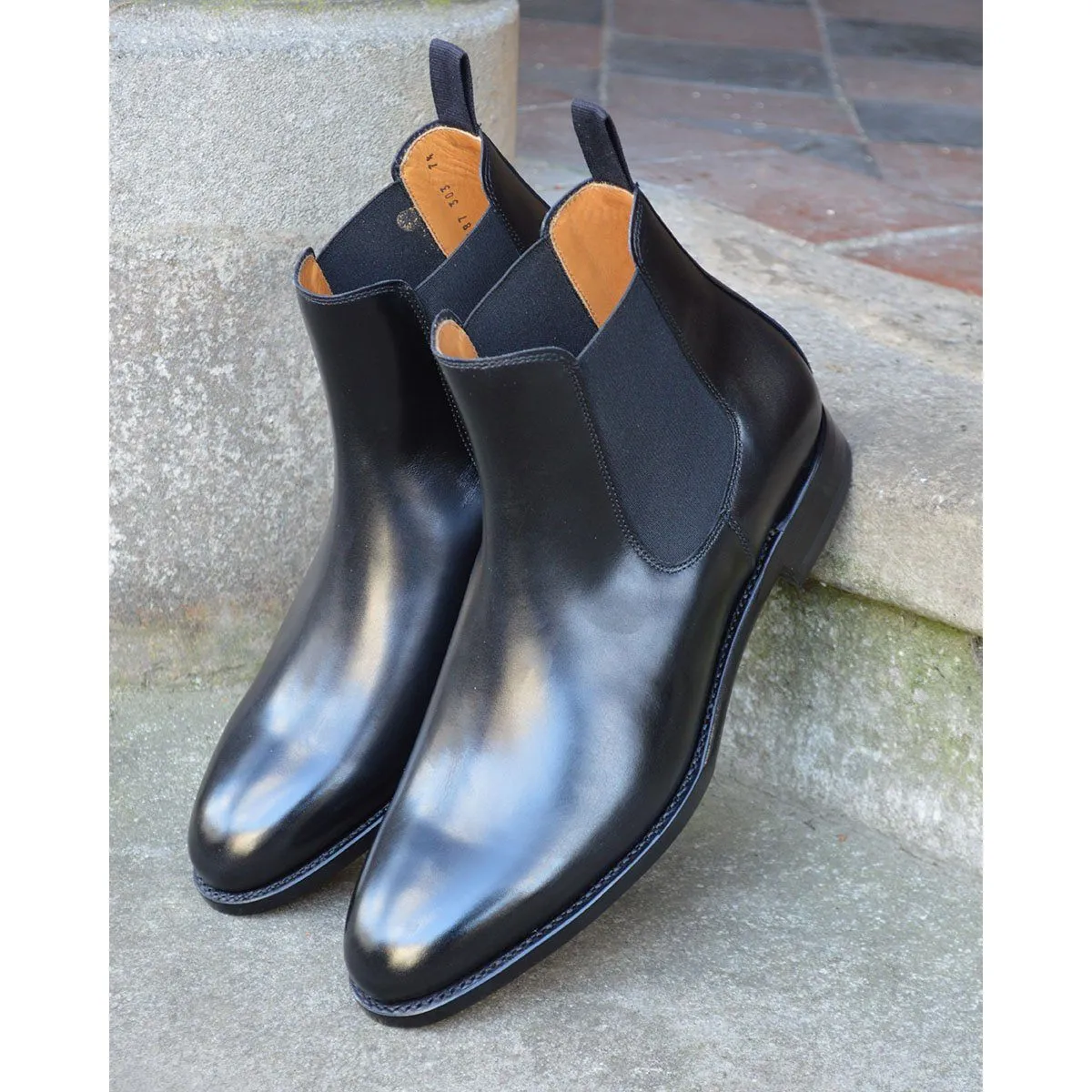 Berwick 1707 Chelsea Boot (303)- Black Calf