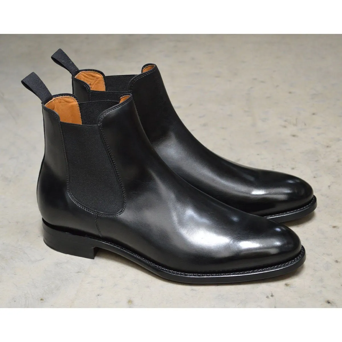 Berwick 1707 Chelsea Boot (303)- Black Calf