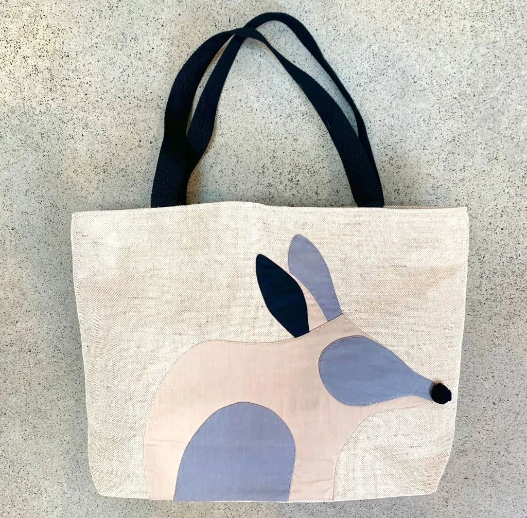 Bilby Jute Tote Bag in Grey