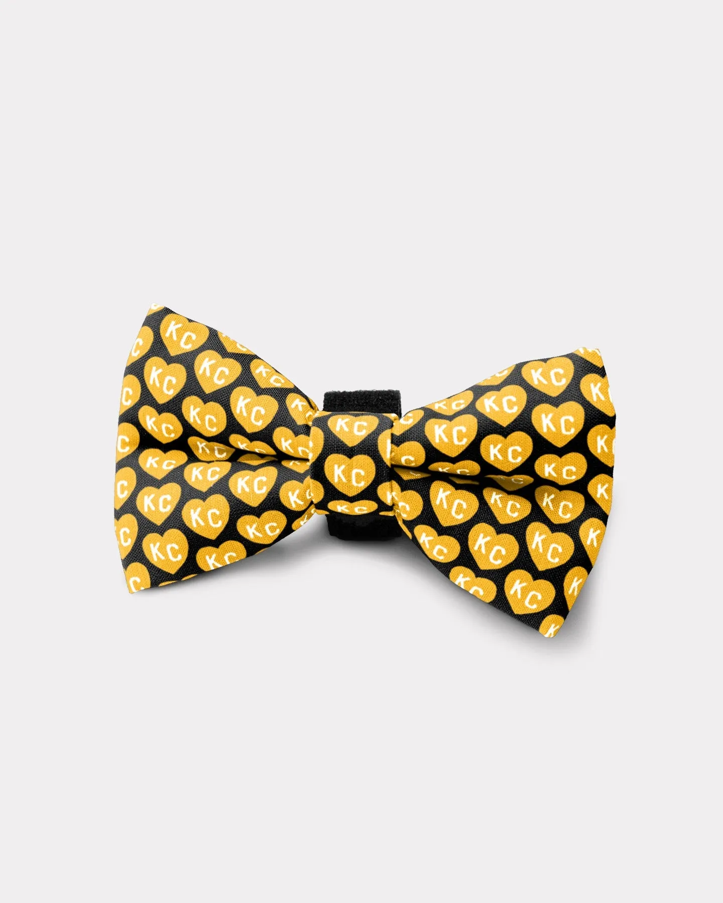 Black & Gold KC Heart Dog Bowtie