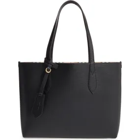 Burberry Reversible Small Lavenby House Check Black Leather Tote