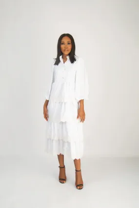 CHRISTY LAYERED DRESS- WHITE