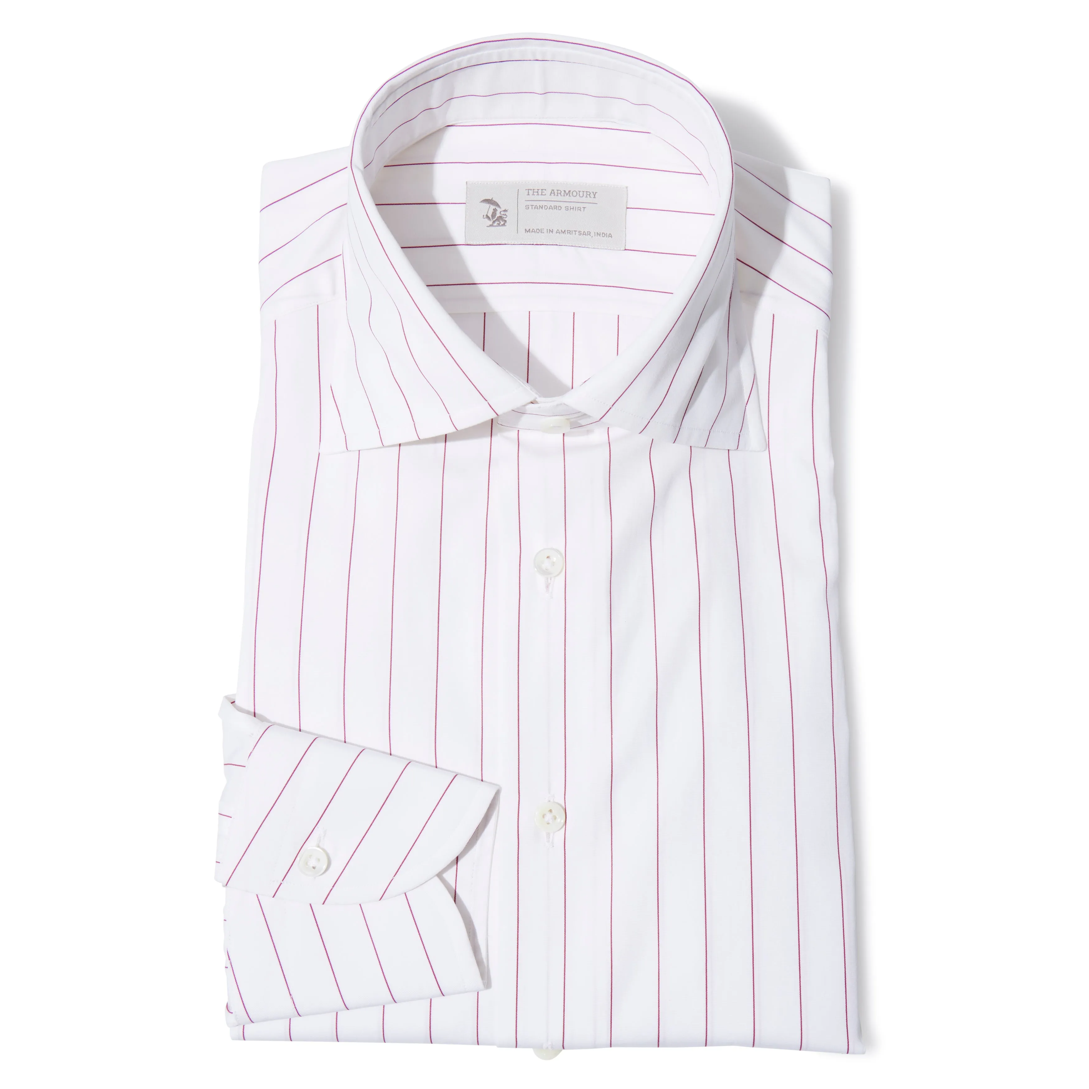 Cotton Thin Stripe Spread Collar Shirt