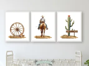 Cowboy Nursery Prints - Set 3