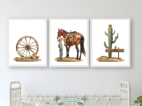 Cowboy Nursery Prints - Set 5