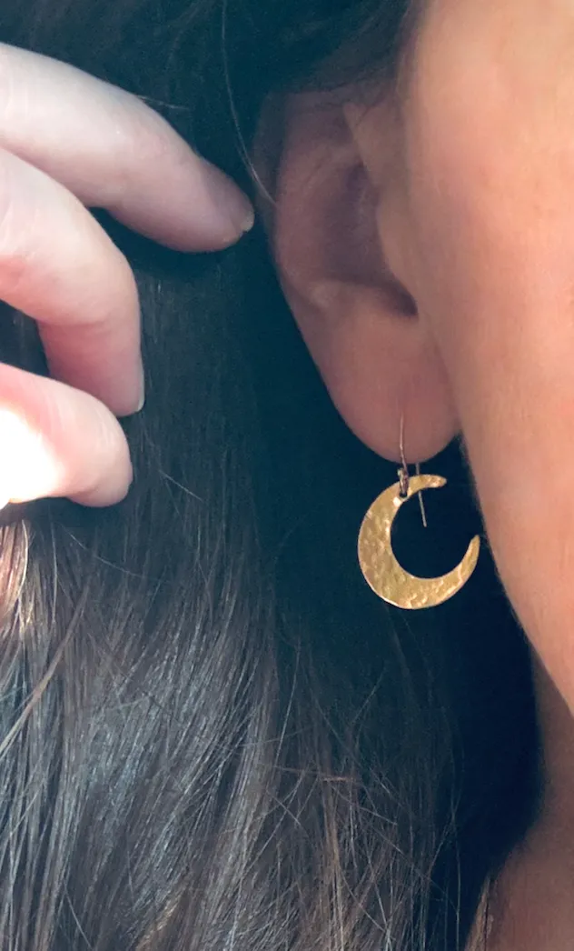 Crescent Moon Dangle Earrings