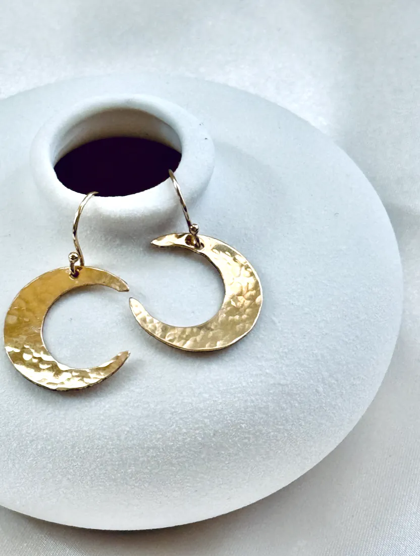 Crescent Moon Dangle Earrings