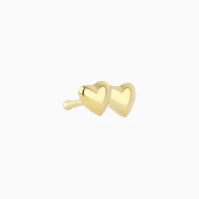 Double Heart Nose Stud