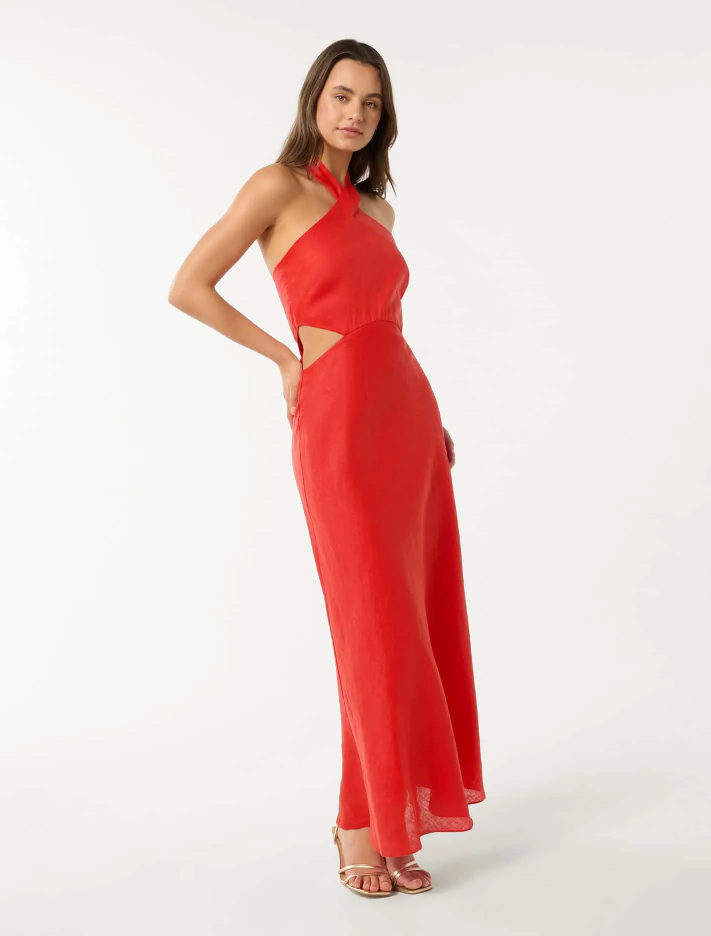 Elaine Halter Cut Out Maxi Dress