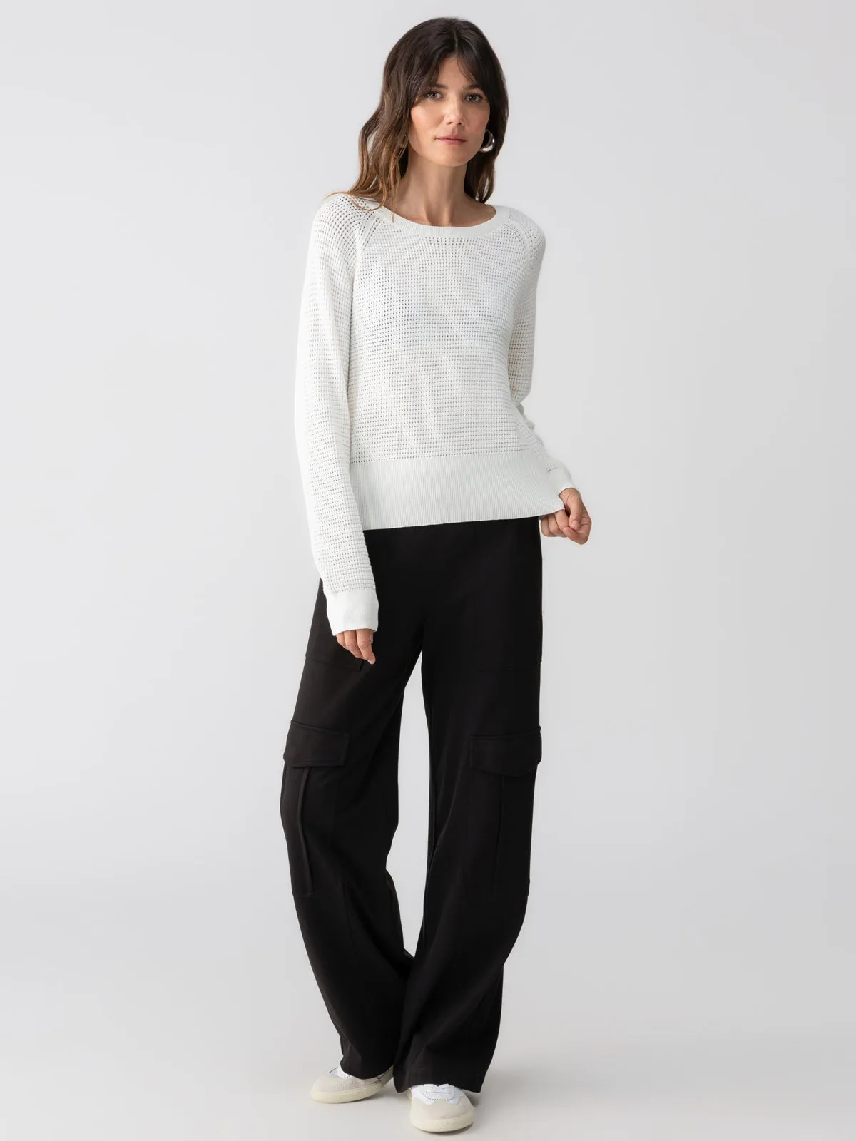 Everyday Openwork Sweater Chalk