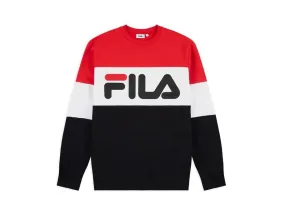 FILA Men Stright Blacked Crew Felpa Red Black White 688050