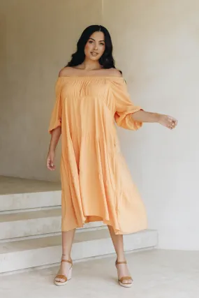 FINAL SALE Elfie Ruffle Dress in Citrus