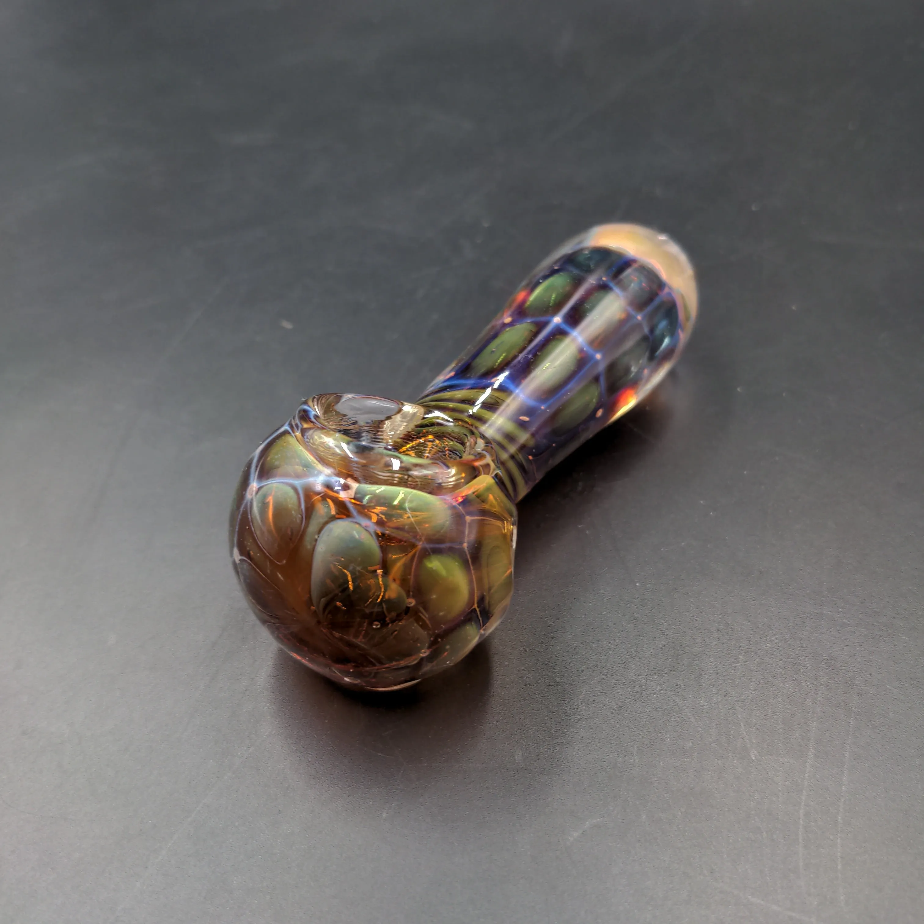 Golden Sea Turtle Shell Design Hand Pipe | 3.75