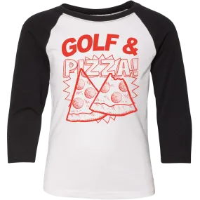 Golf & Pizza Kids Raglan T-Shirt