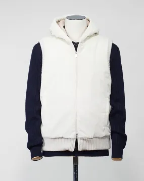 Gran Sasso Hooded Corduroy Vest / Off White