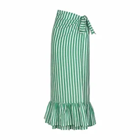 Green and White Stripe Vienna Sarong (One Size)