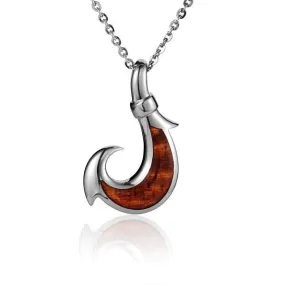 Koa Wood Warrior Fishhook Pendant