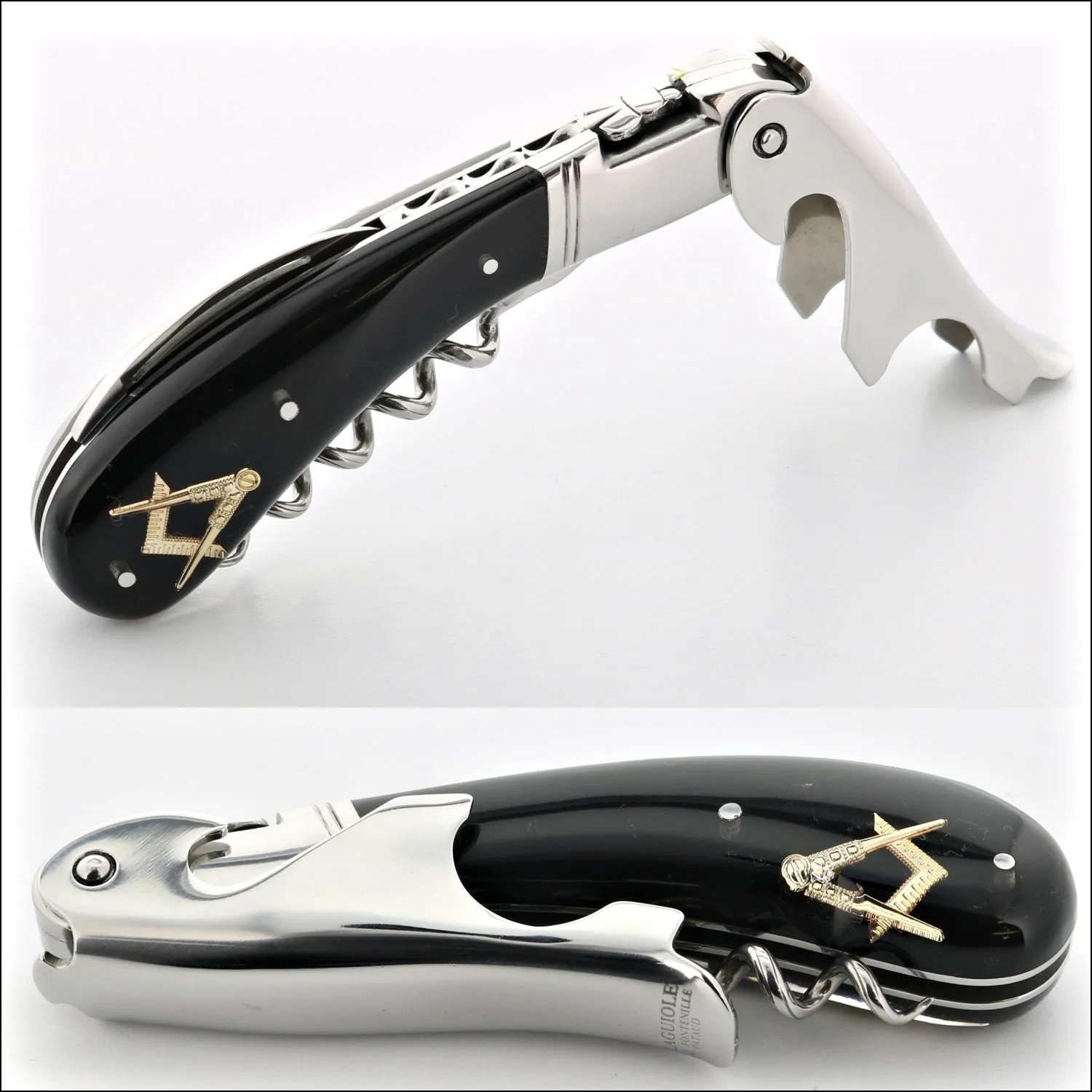 Laguiole Magnum Masonic Symbol Inlay Corkscrew - B