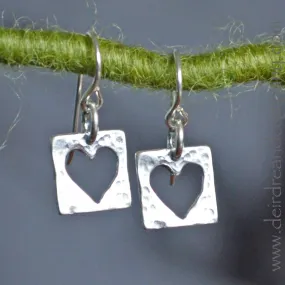 Live with an Open Heart Silver Earrings