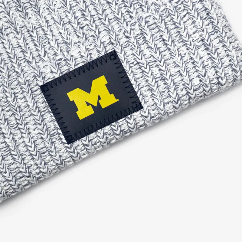 Love Your Melon - Michigan Wolverines Navy Speckled Pom Beanie