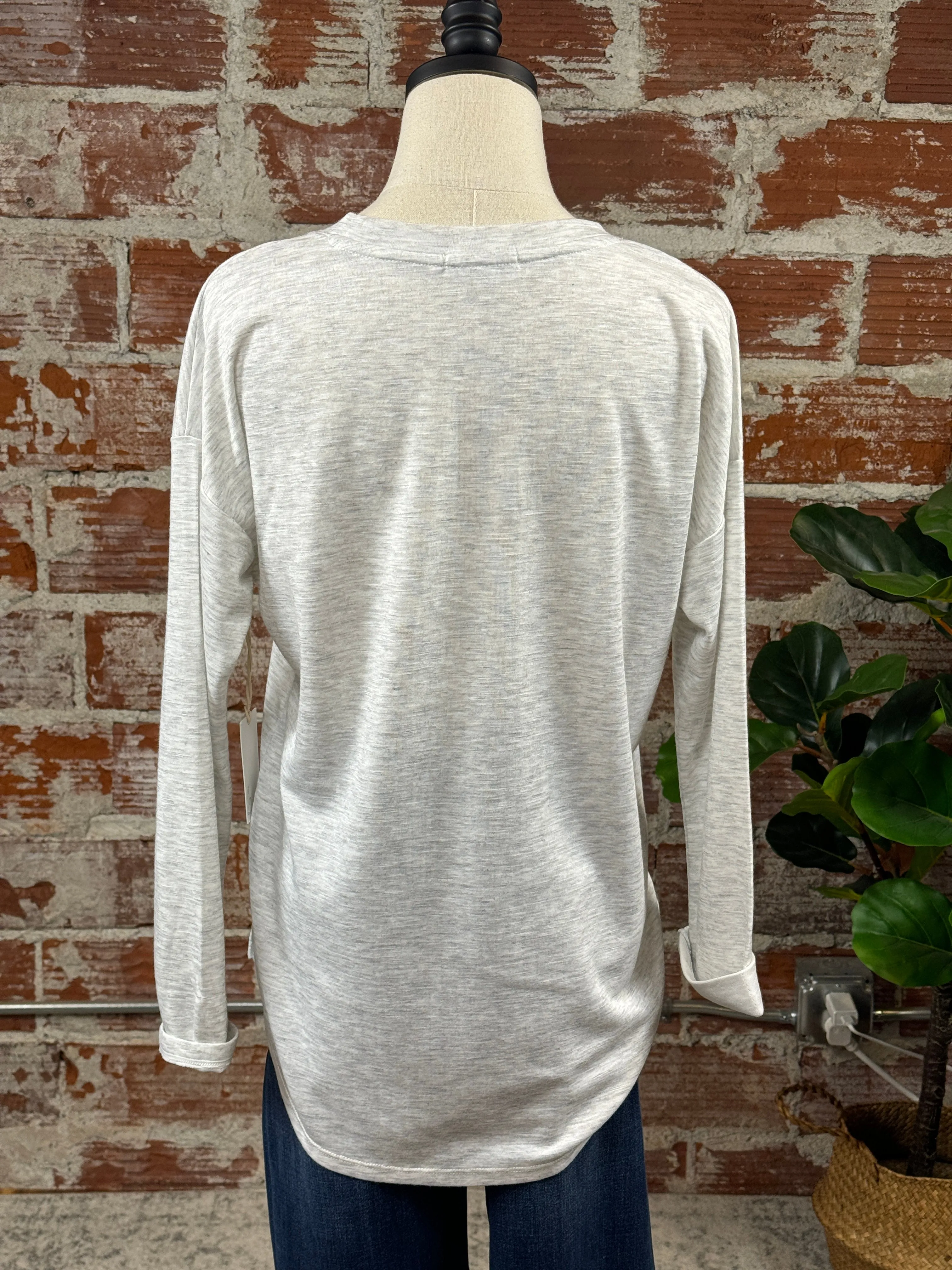 Matty M Parker Top in Heather Gray