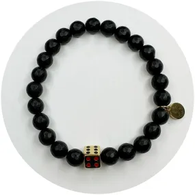 Mens Matte Black Onyx with Pavé Dice