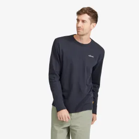 Men's Organic Cotton Long Sleeve Tee - Logo - Natural Black