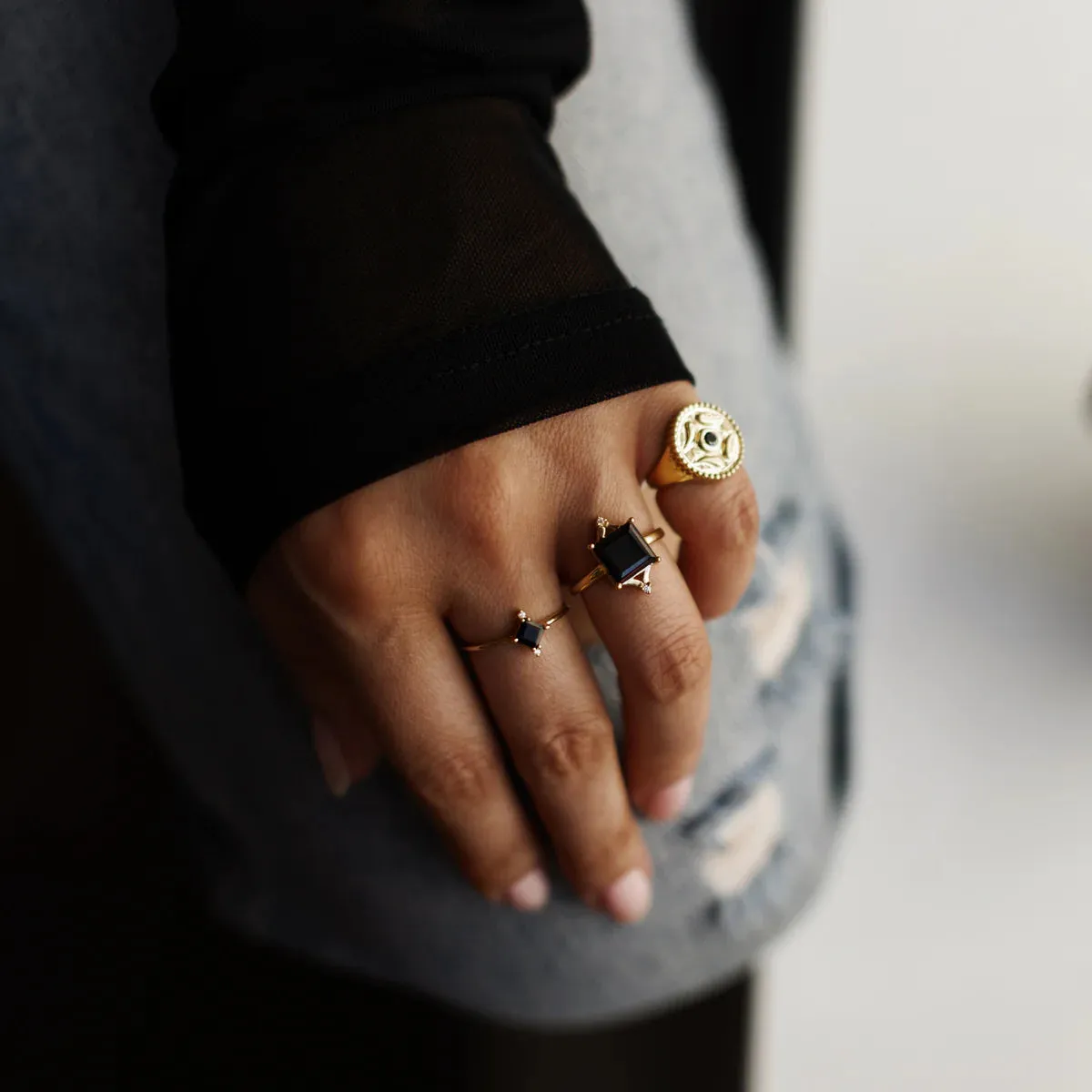 Mini Diana Ring - Black Onyx