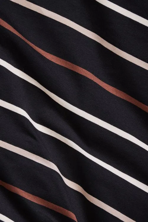 Nova Stripe Jersey (Tencel-Baumwolle) schwarz