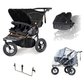 Out n About Nipper V5 Double Pushchair Twin Bundle - Summit Black