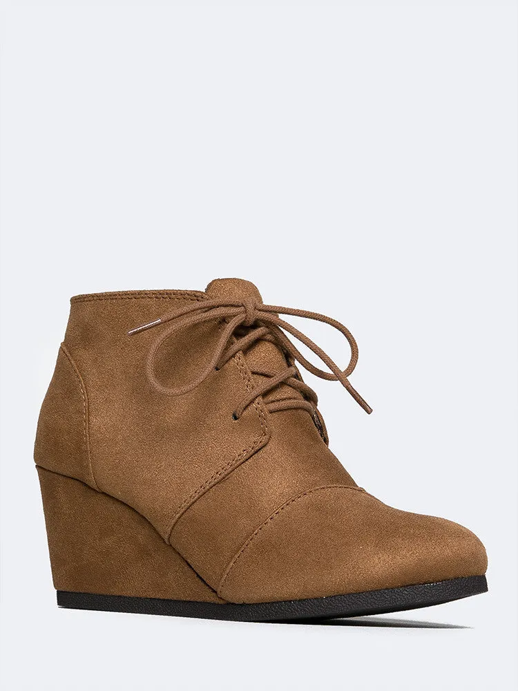 Oxford Wedge Lace-Up Bootie