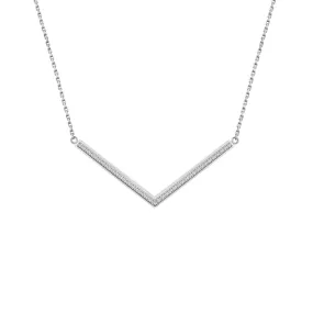 PT208W B.Tiff Pave Viva Stainless Steel Pendant Necklace