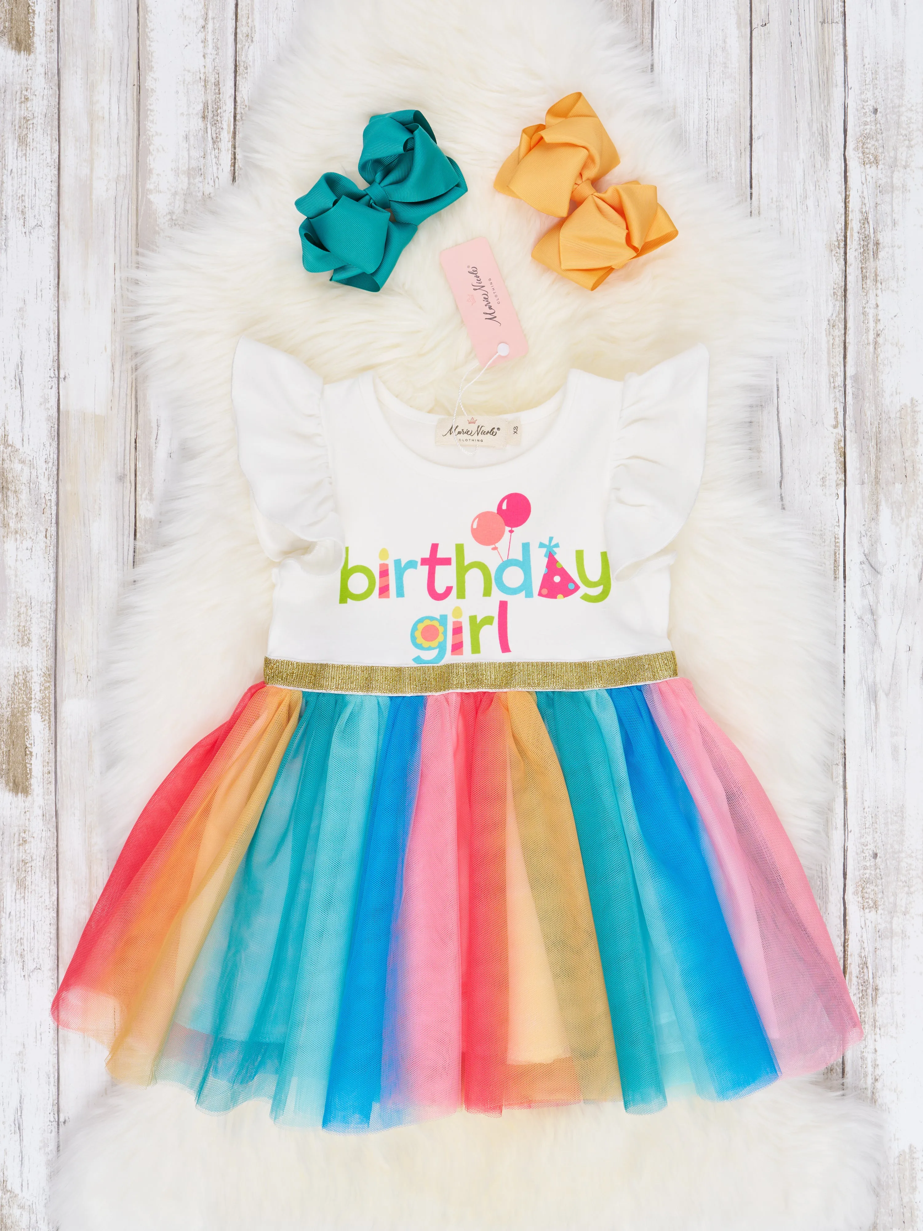 "Birthday Girl" Tulle Ruffle Dress