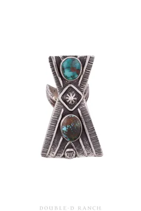 Ring, Turquoise, Conversational, Tee Pee, Hallmark, Vintage, 961