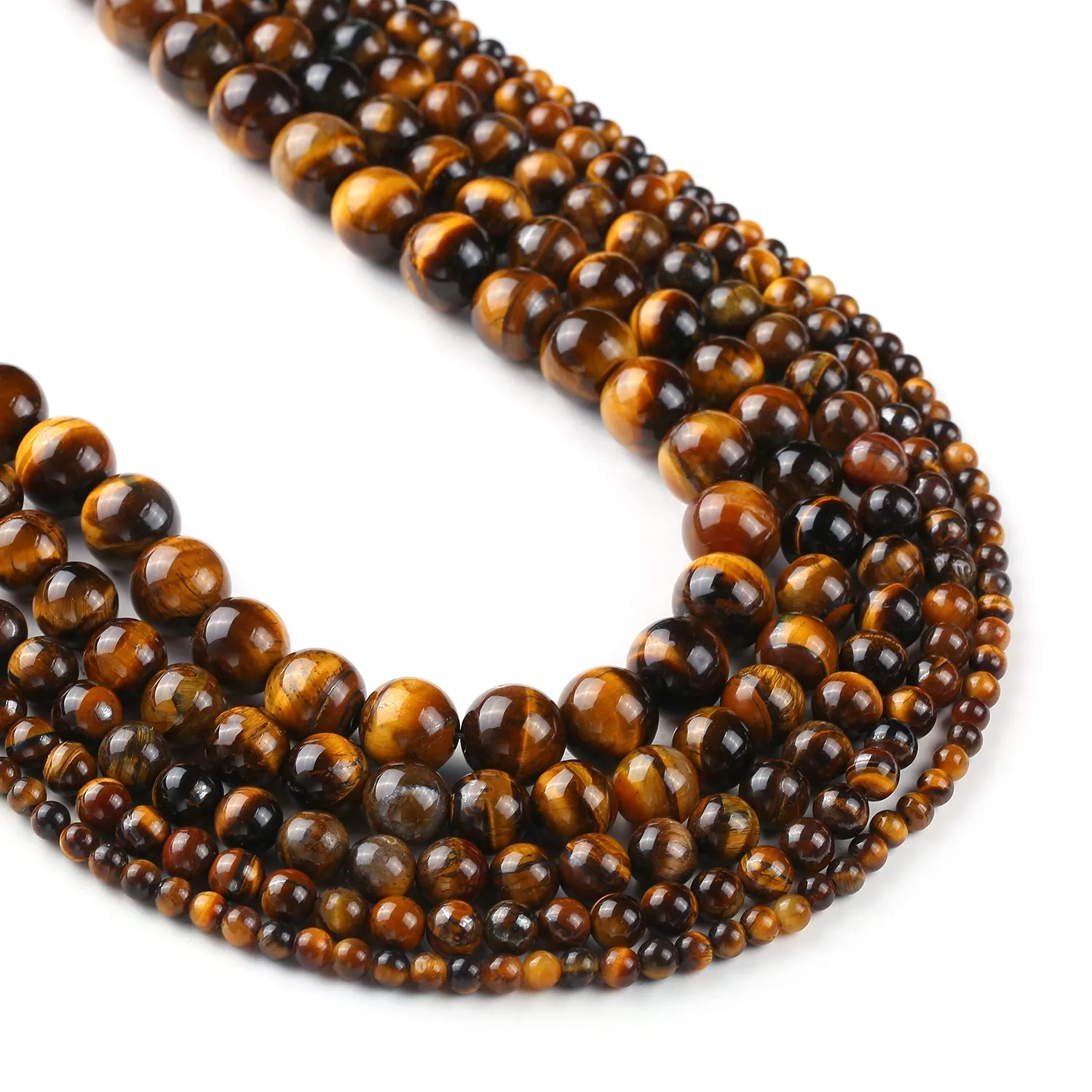 Tiger Eye Beads Grade 1A 4 6 8 10 12mm Round Natural Gemstone Beads Jewelry Gift 15 Full Strand 103067