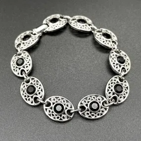 【USA輸入】 ヴィンテージ EMMONS ブラックビジュー フィリグリー ブレスレット/Vintage EMMONS Black Bijou Filigree Bracelet