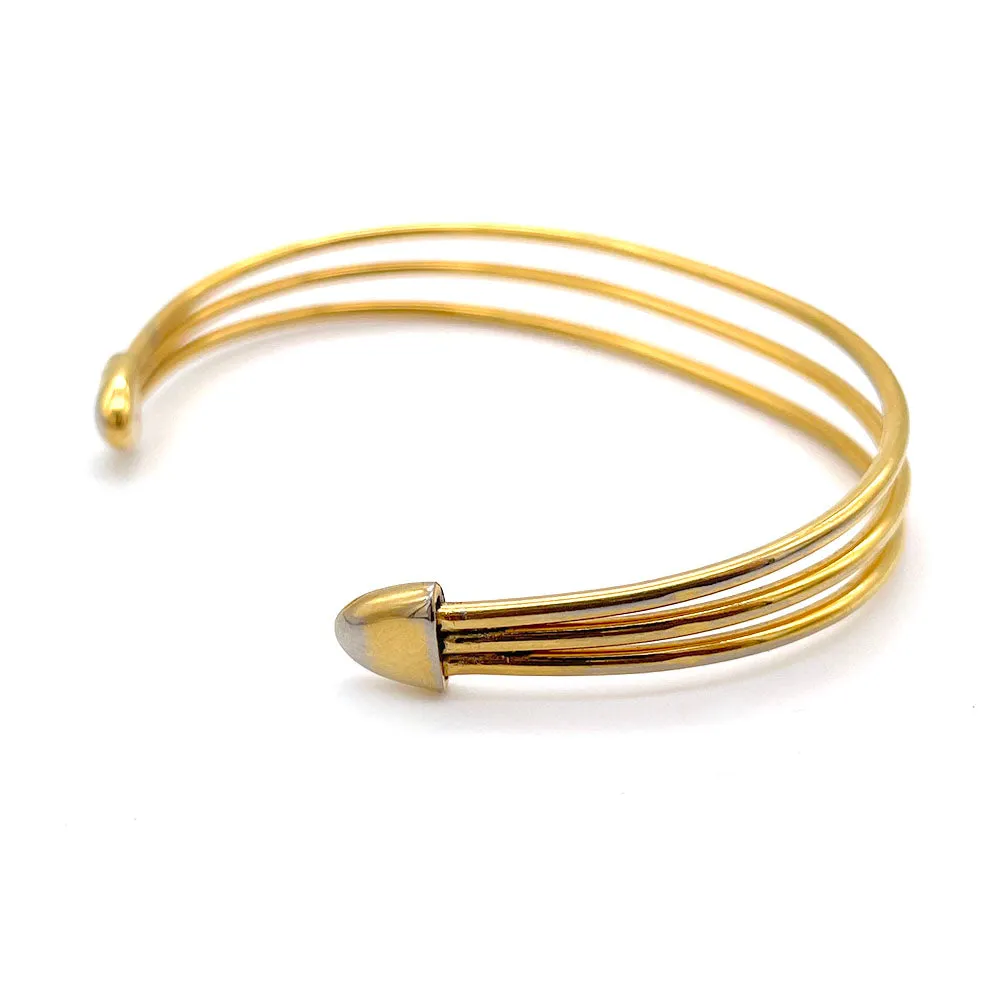 【USA輸入】ヴィンテージ CROWN TRIFARI ゴールドトーン バングル/Vintage CROWN TRIFARI Gold Bangle