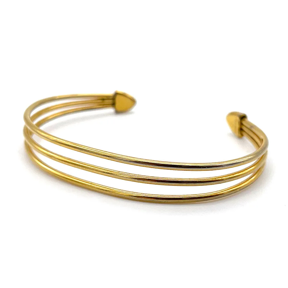 【USA輸入】ヴィンテージ CROWN TRIFARI ゴールドトーン バングル/Vintage CROWN TRIFARI Gold Bangle