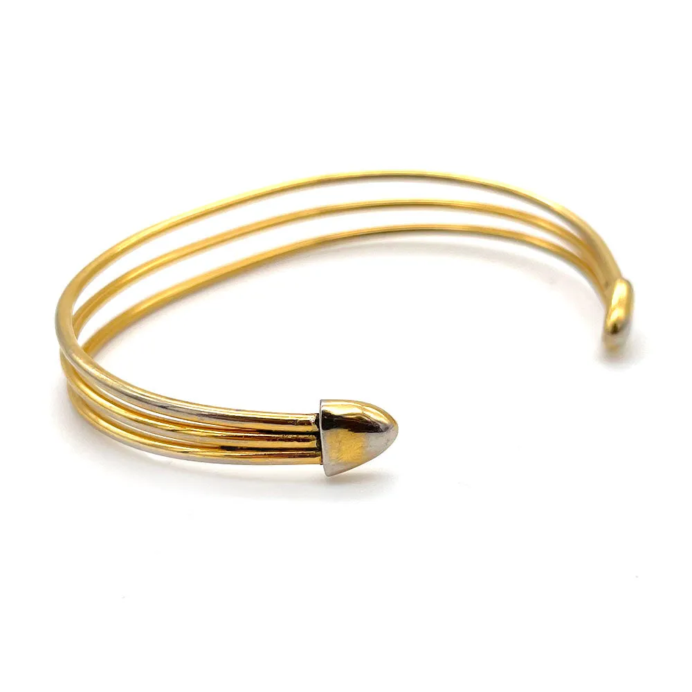 【USA輸入】ヴィンテージ CROWN TRIFARI ゴールドトーン バングル/Vintage CROWN TRIFARI Gold Bangle